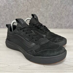 Vans Range EXP Sneakers Mens Size 8 Black Suede Canvas Low Top Skate Shoes